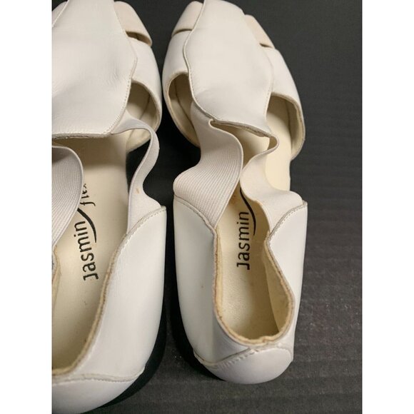 Jasmin Flex Womens Size 6 White y2k Vintage Slip On Shoes Sandals Leather Upper - Picture 6 of 7